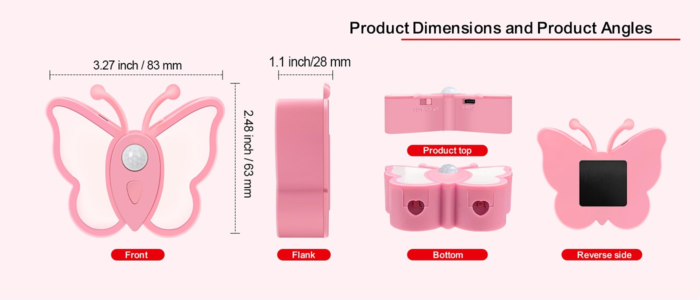 Cross-border，Amazon，Induction lamp，Night light，Butterfly induction lamp，Cabinet lamp，