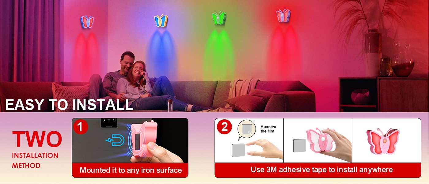 Cross-border，Amazon，Induction lamp，Night light，Butterfly induction lamp，Cabinet lamp，