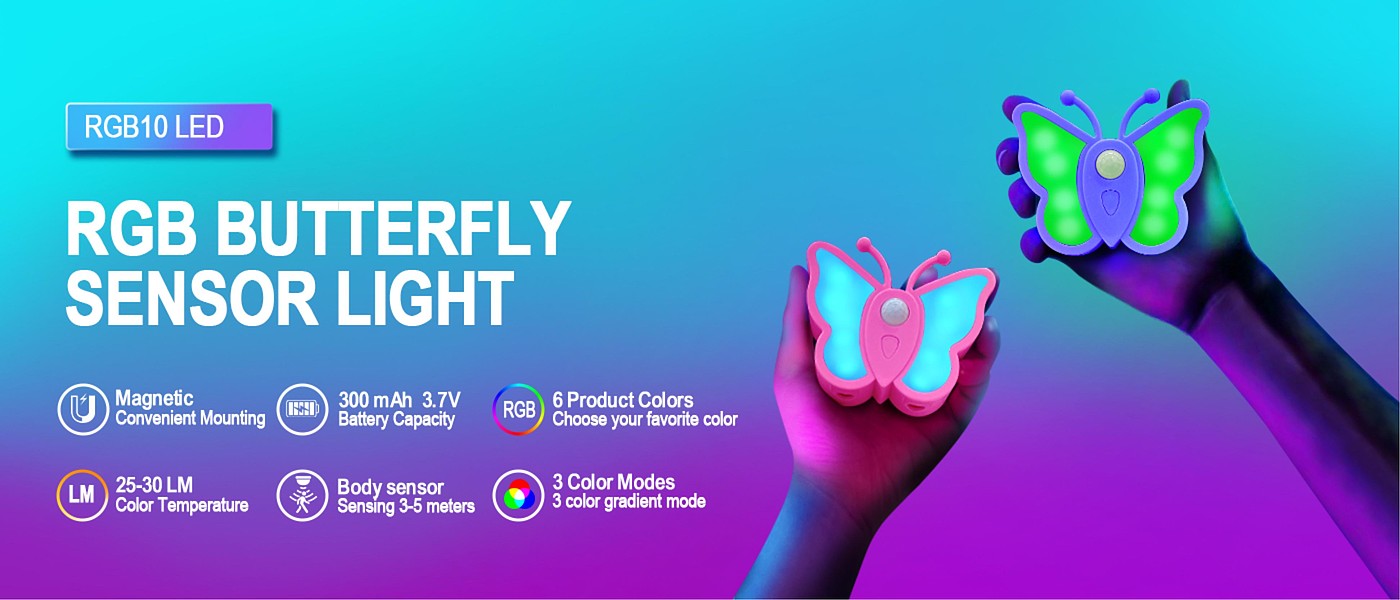 Cross-border，Amazon，Induction lamp，Night light，Butterfly induction lamp，Cabinet lamp，