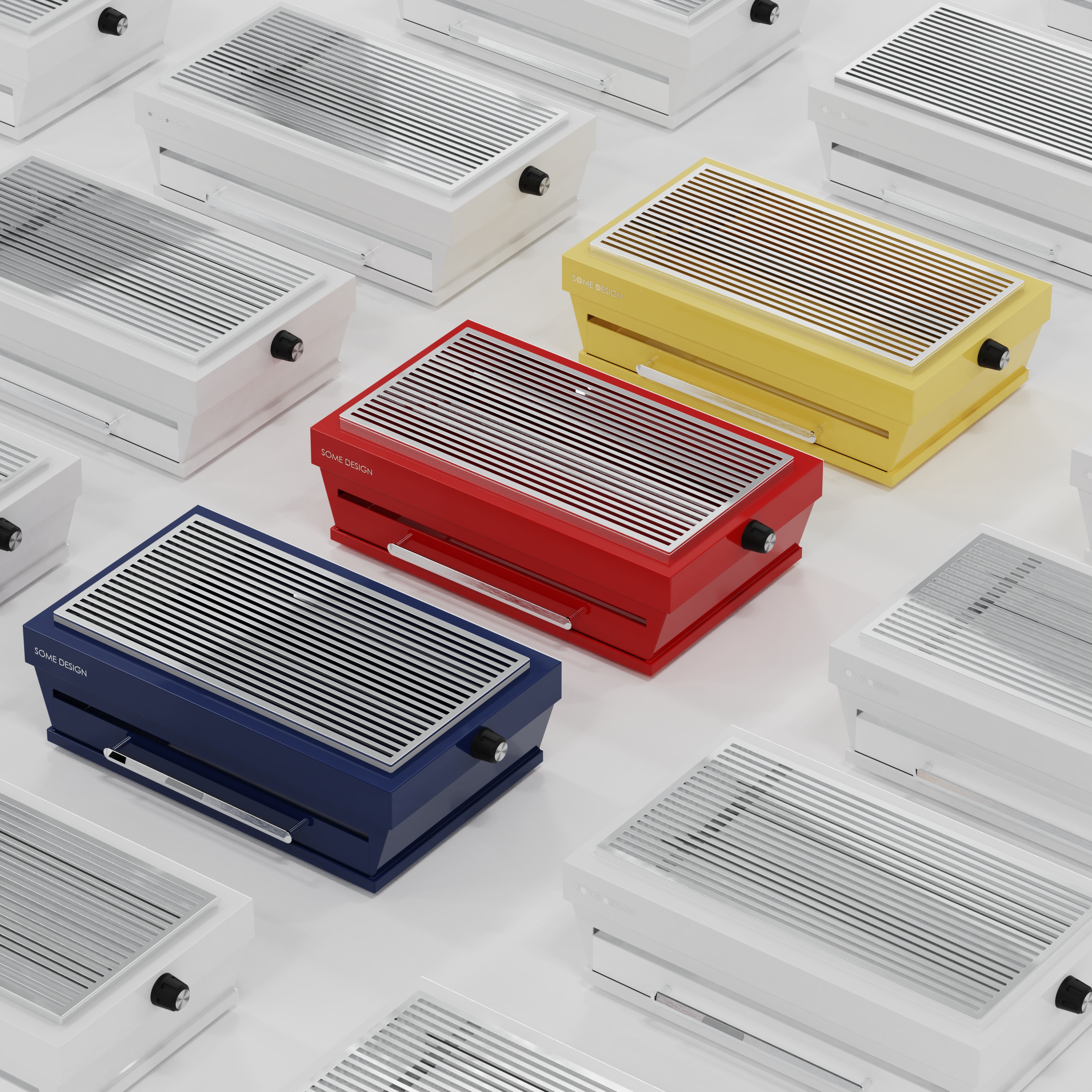 Household appliances，barbecue grill，Bauhaus ，Retro style，Minimalist design ，