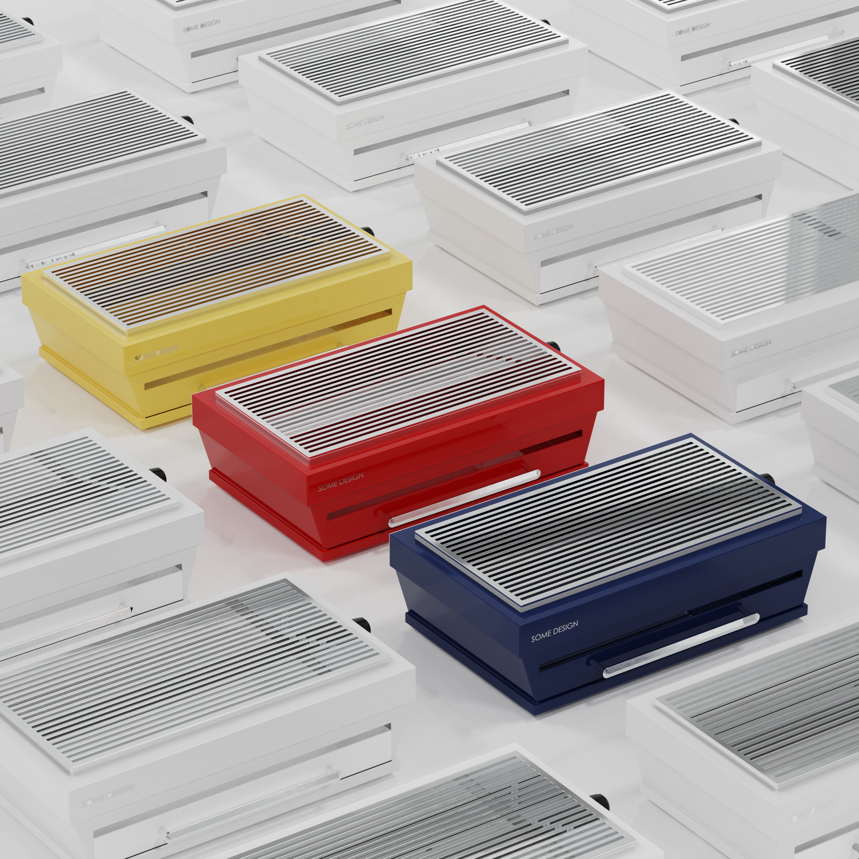 Household appliances，barbecue grill，Bauhaus ，Retro style，Minimalist design ，