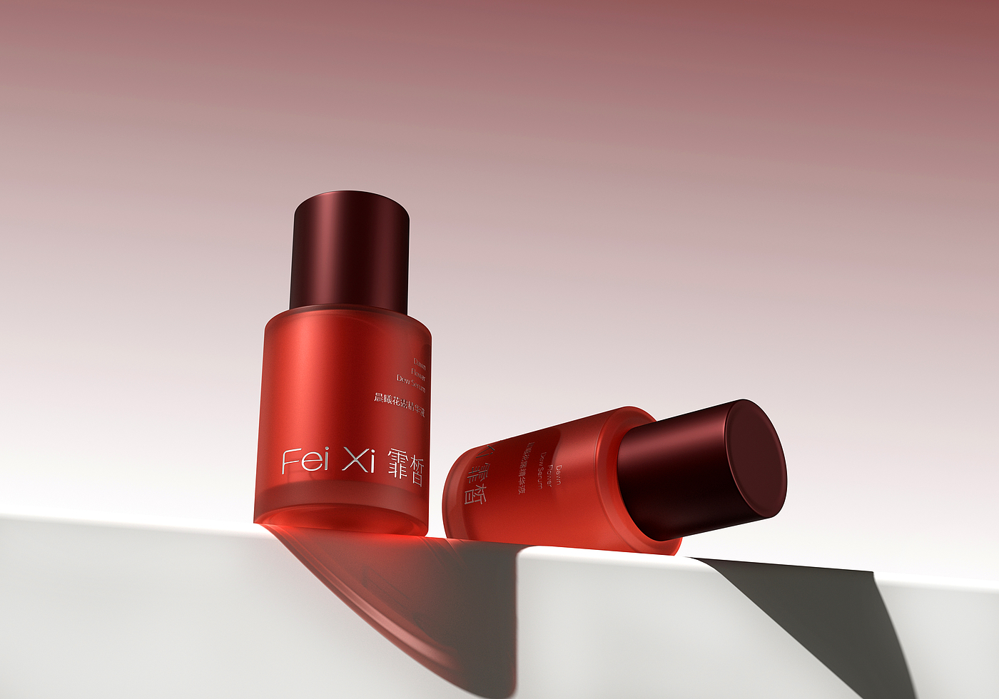 Red beauty brand，packing design，Beauty Bottle Design，