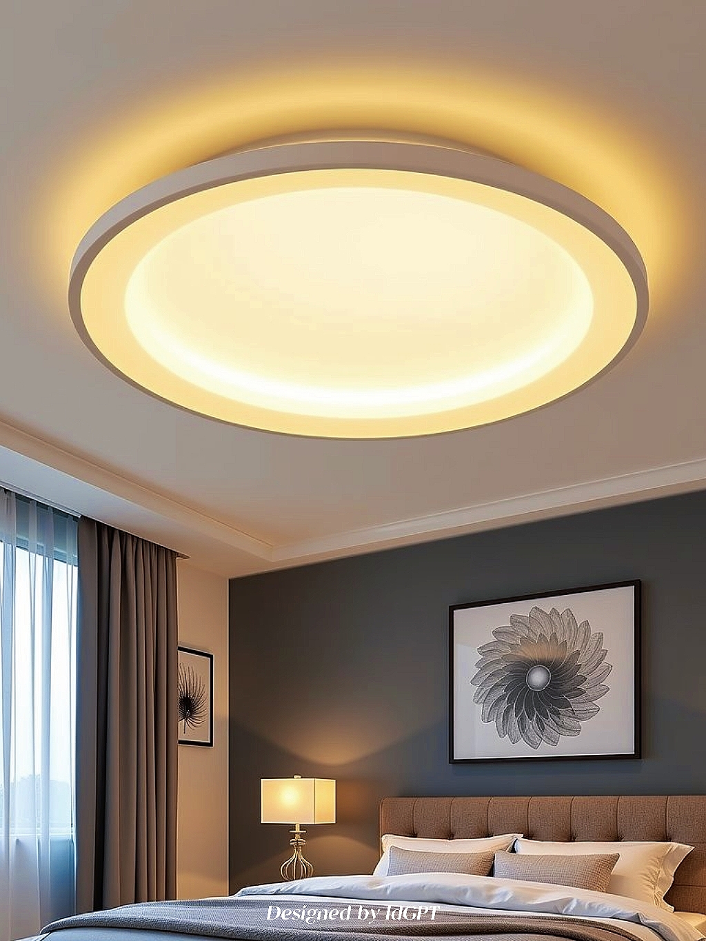 AIGC, AI, furniture, home, bedroom ceiling lamp，