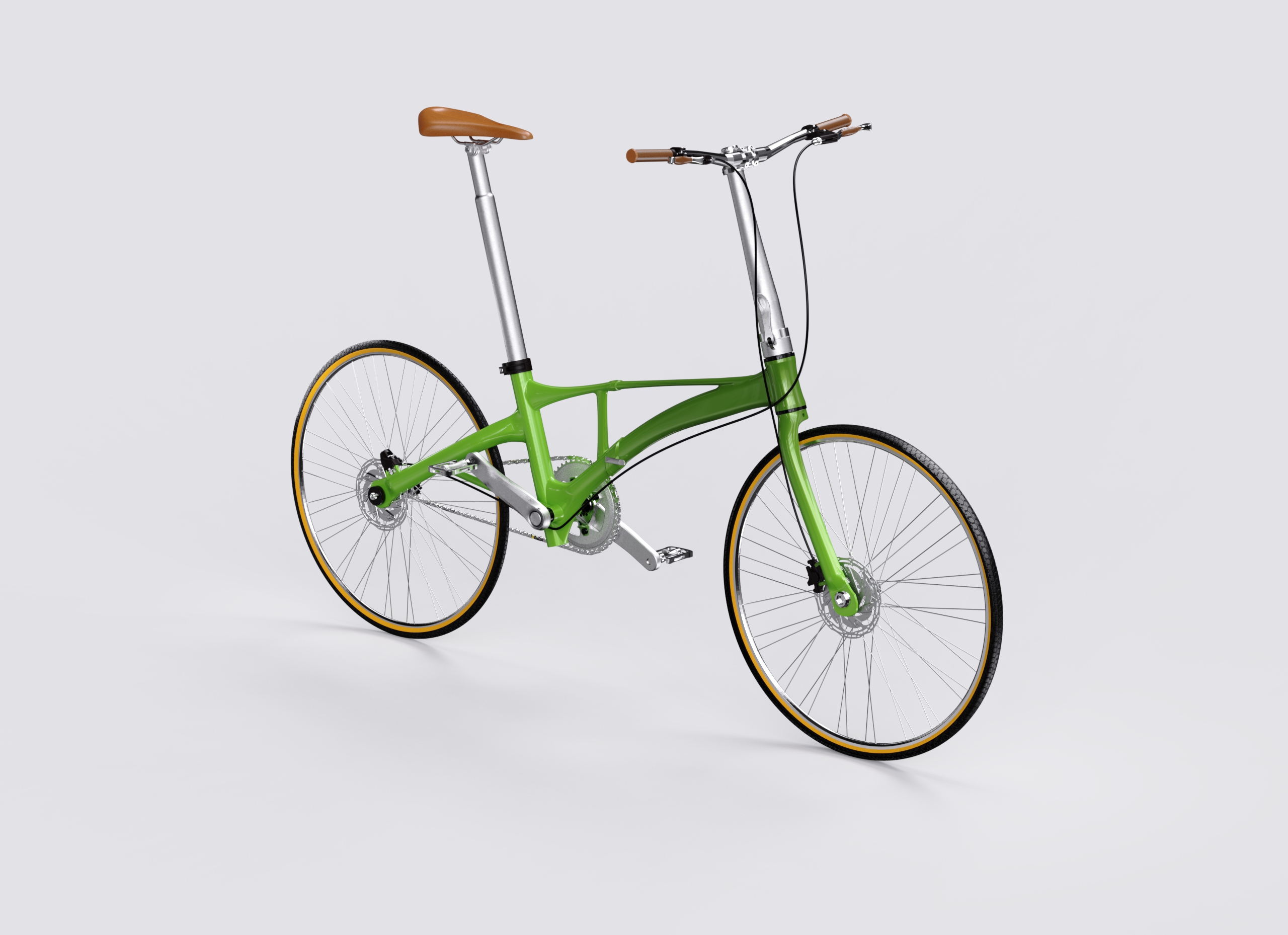 Folding bicycle，Bionics Design ，conceptual design，Willow Leaf，