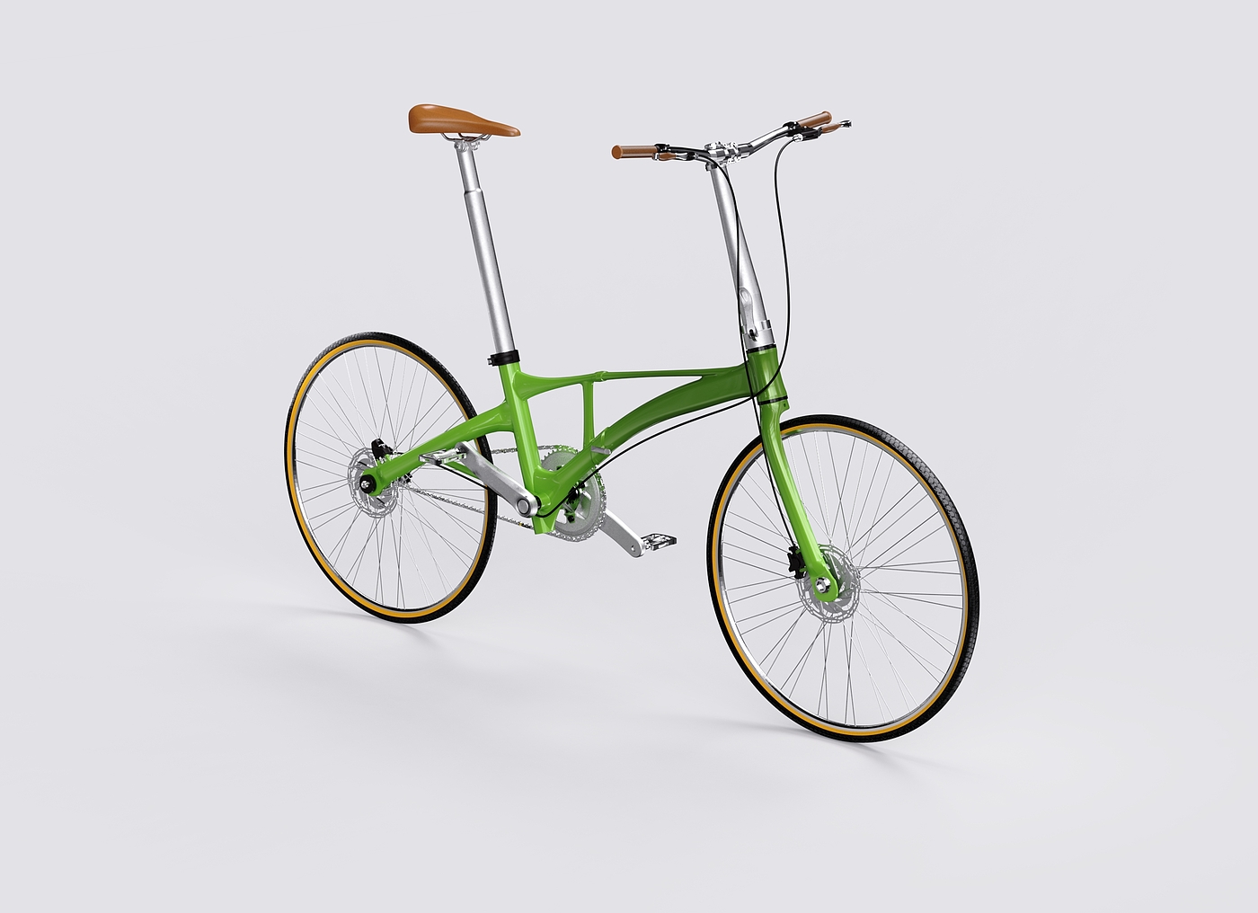 Folding bicycle，Bionics Design ，conceptual design，Willow Leaf，