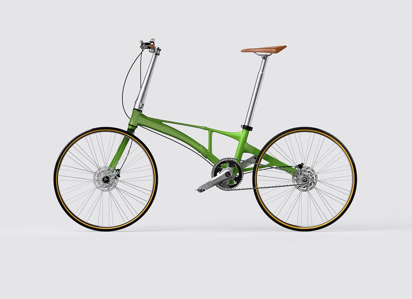 Folding bicycle，Bionics Design ，conceptual design，Willow Leaf，