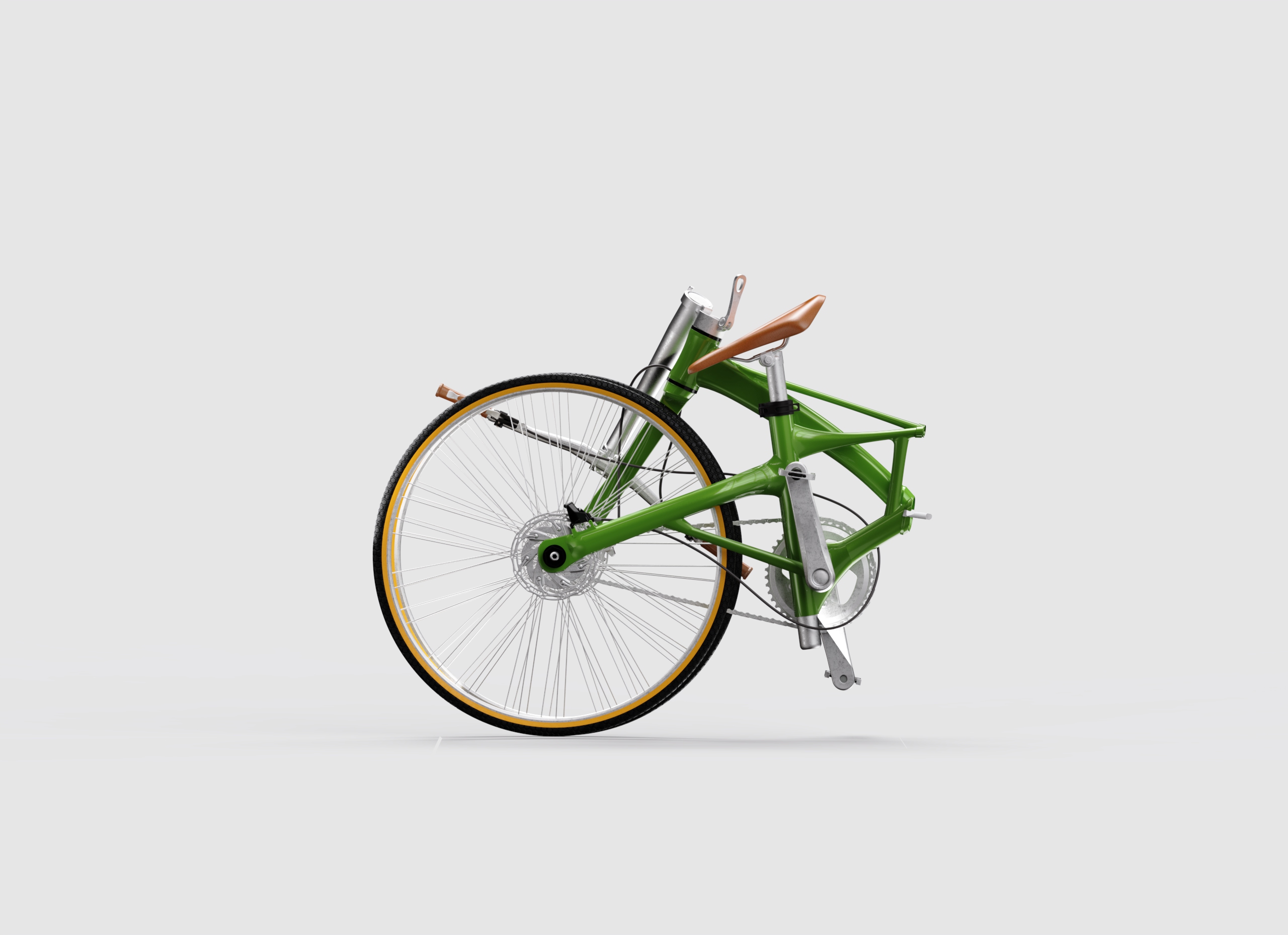 Folding bicycle，Bionics Design ，conceptual design，Willow Leaf，