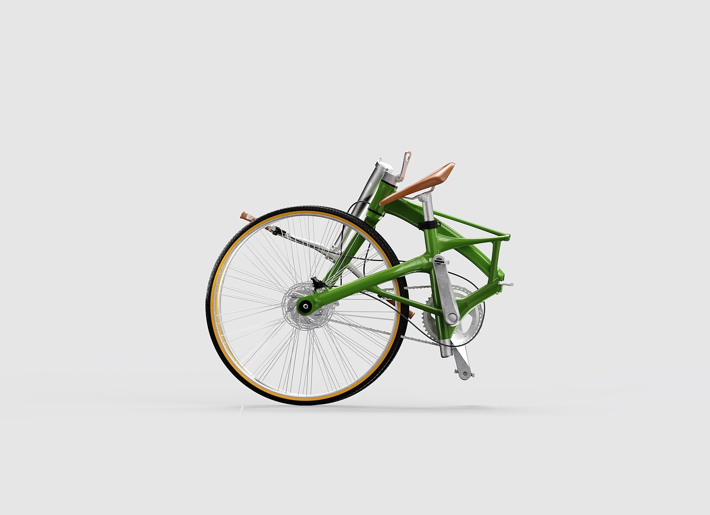 Folding bicycle，Bionics Design ，conceptual design，Willow Leaf，