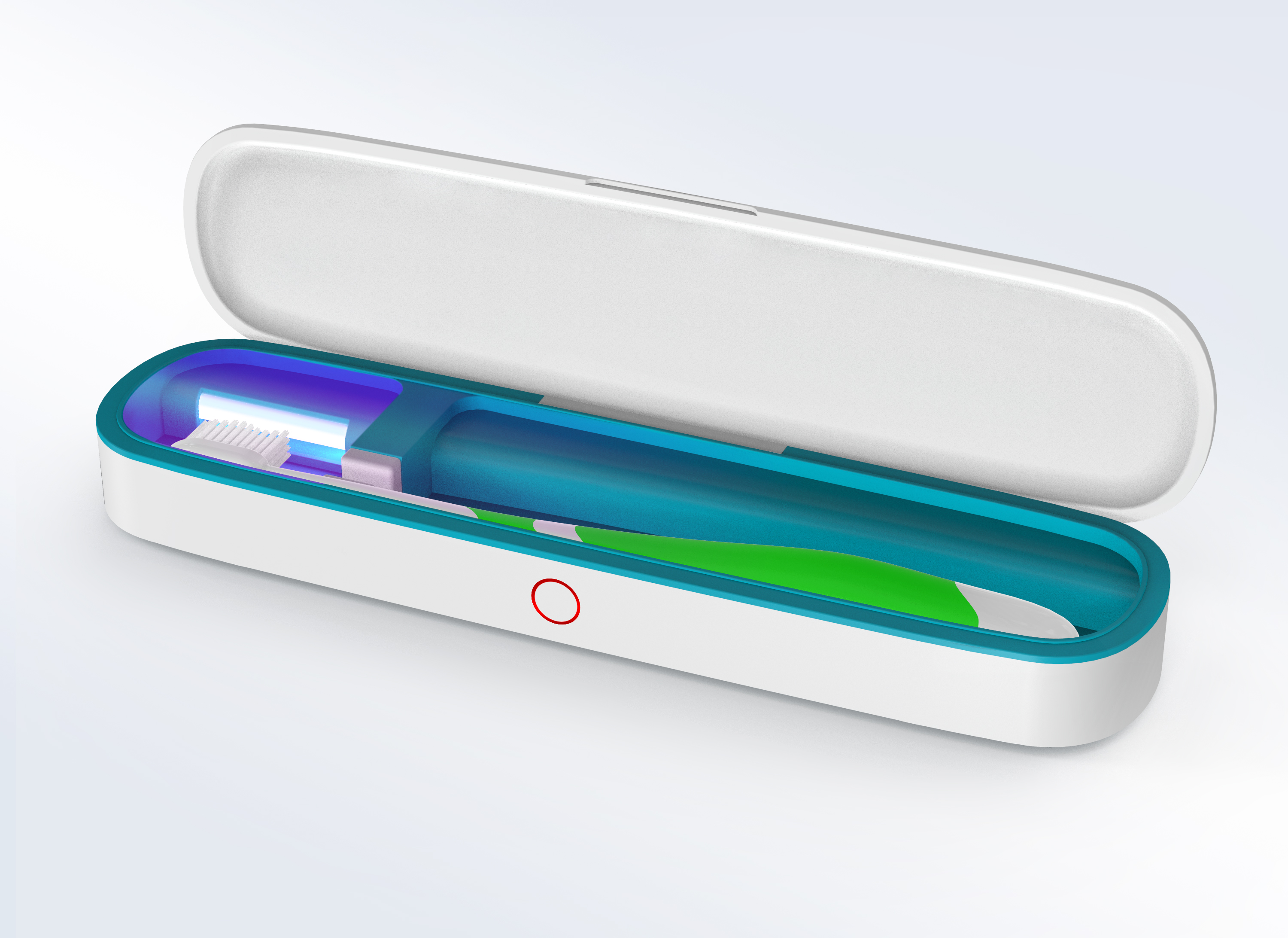 Intelligent toothbrush disinfection box，