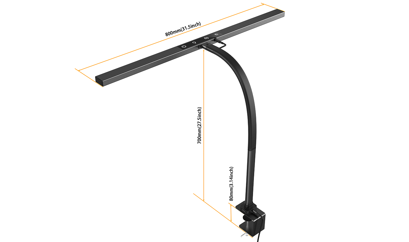 Computer Full Spectrum Reading Lamp Desktop Clip Lamp Display Hanging Lamp，