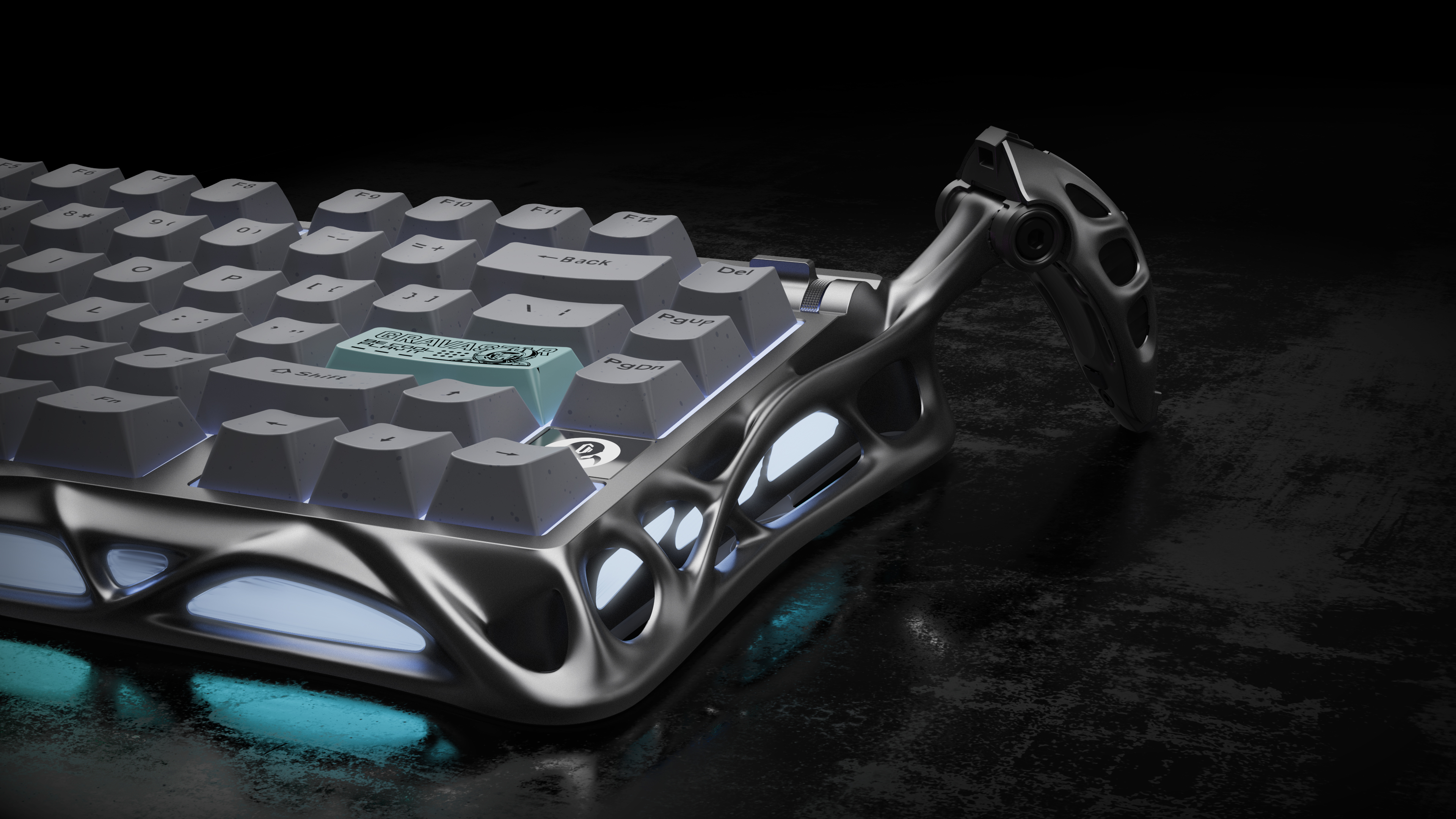 Mecha Tide Play，Skeleton Design，Gaming keyboard，Black Technology，industrial design，sporting facilities，