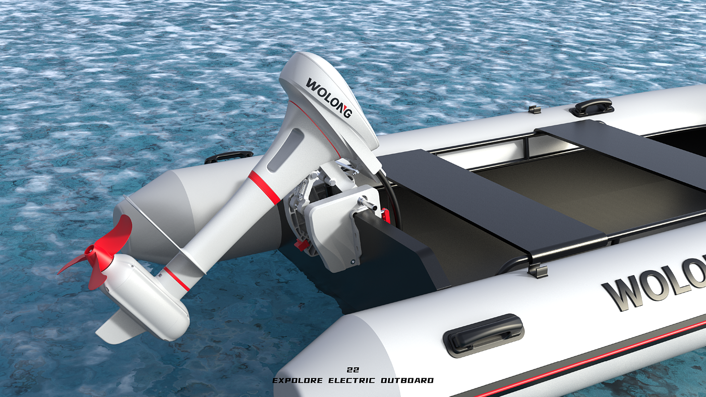 industrial design，Electric outboard，new energy，Streamlined style，