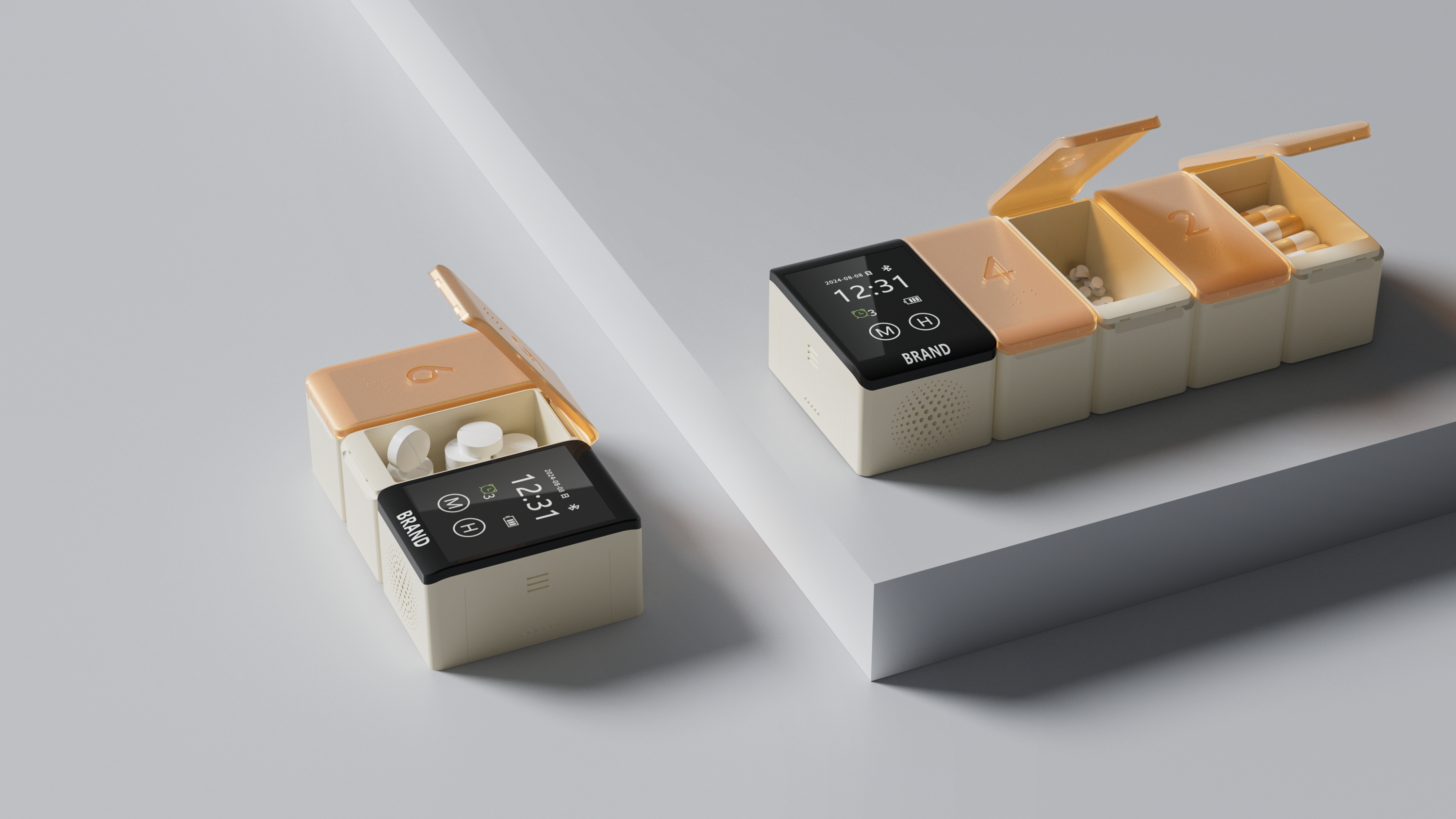 Intelligent medicine box design，Medical product design，Appearance design，Structural design，Electronic development，Prototype of hand board，