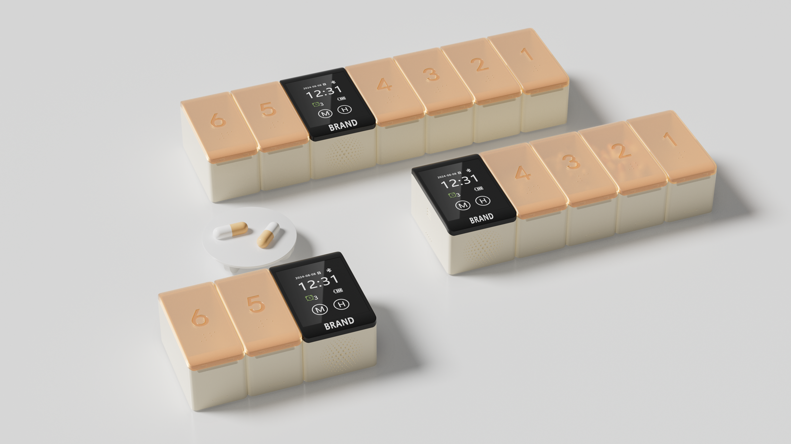 Intelligent medicine box design，Medical product design，Appearance design，Structural design，Electronic development，Prototype of hand board，