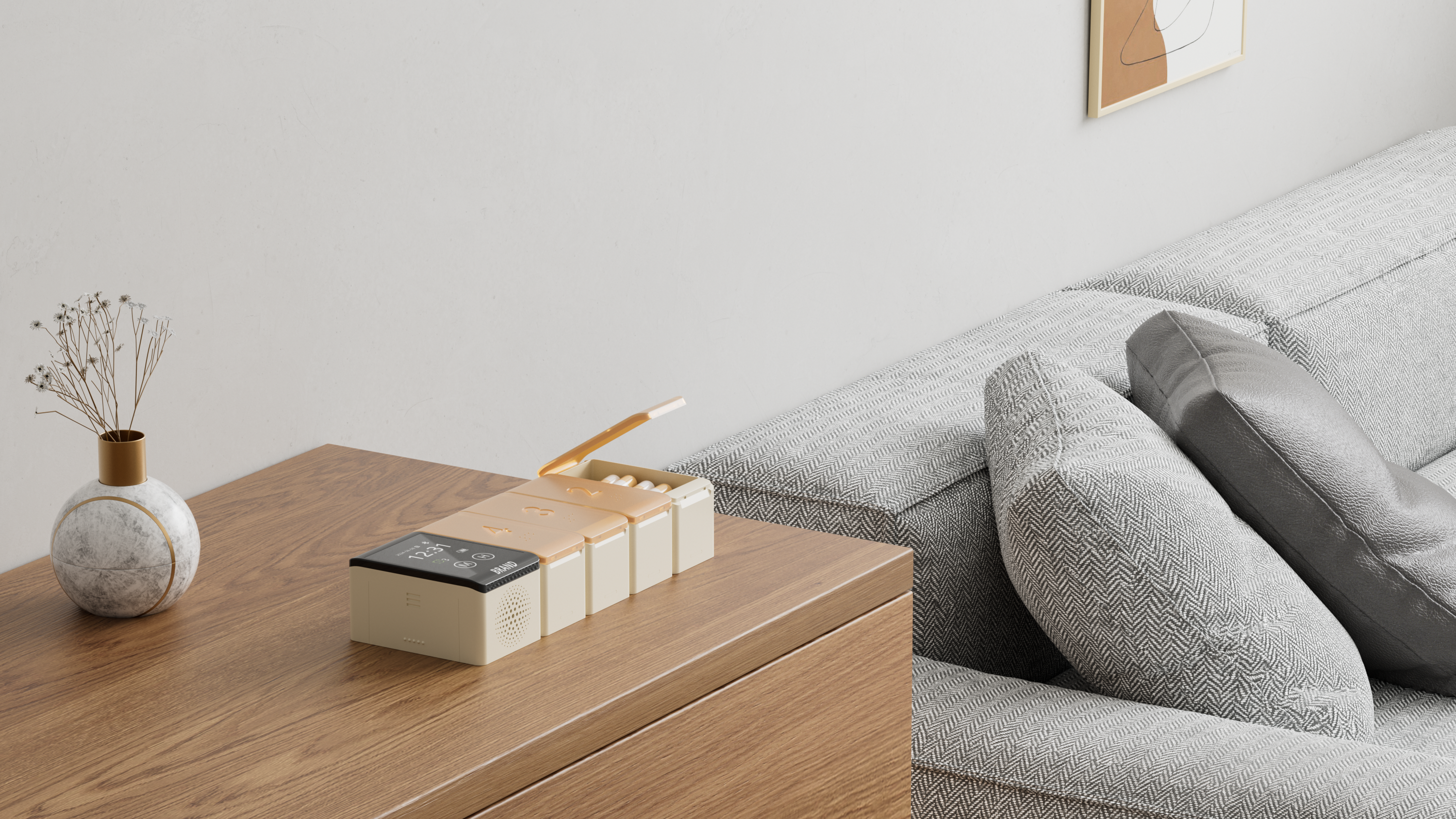 Intelligent medicine box design，Medical product design，Appearance design，Structural design，Electronic development，Prototype of hand board，