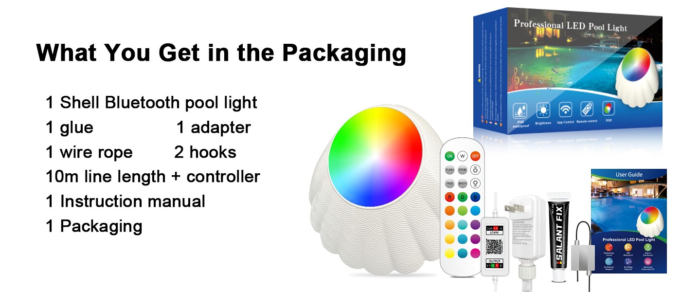 Bluetooth Pool Lights，Swimming pool lamp，Atmosphere lamp，Floor lamp，
