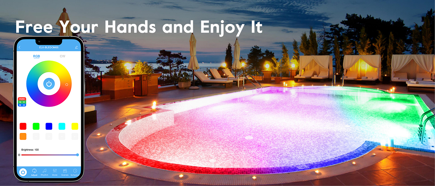 Bluetooth Pool Lights，Swimming pool lamp，Atmosphere lamp，Floor lamp，