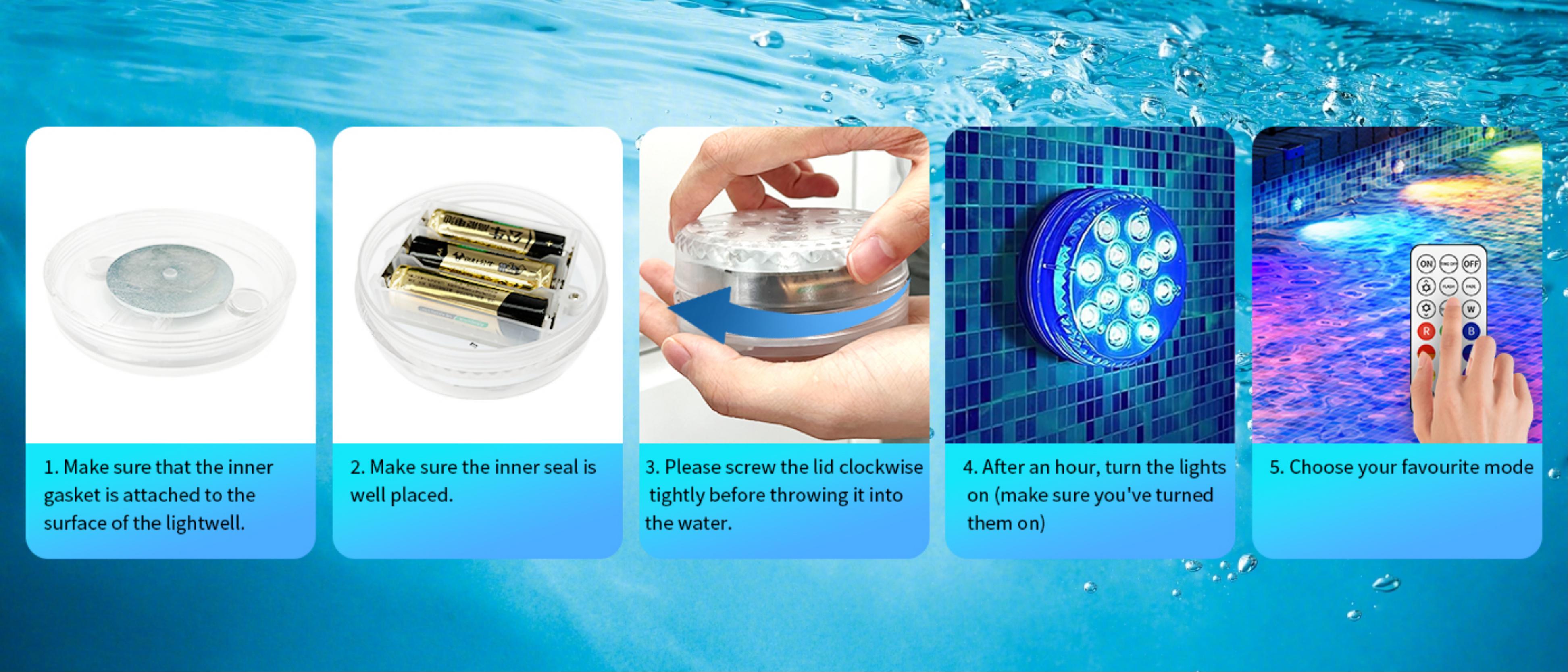 Swimming pool lamp，Atmosphere lamp，Battery swimming pool lamp，Atmosphere sense，Waterproof swimming pool lamp，Explosive，Amazon，