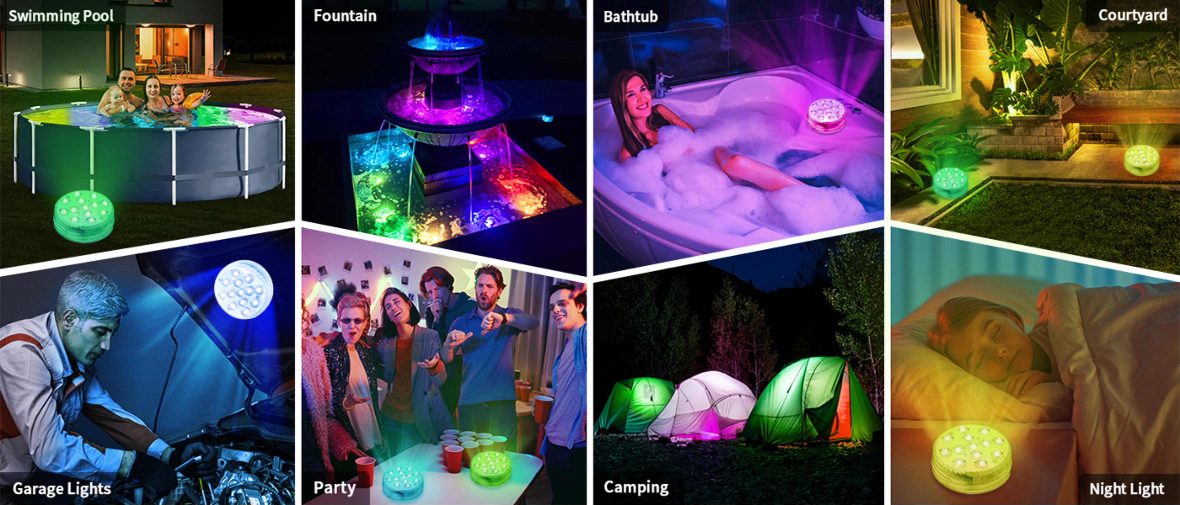 Swimming pool lamp，Atmosphere lamp，Battery swimming pool lamp，Atmosphere sense，Waterproof swimming pool lamp，Explosive，Amazon，