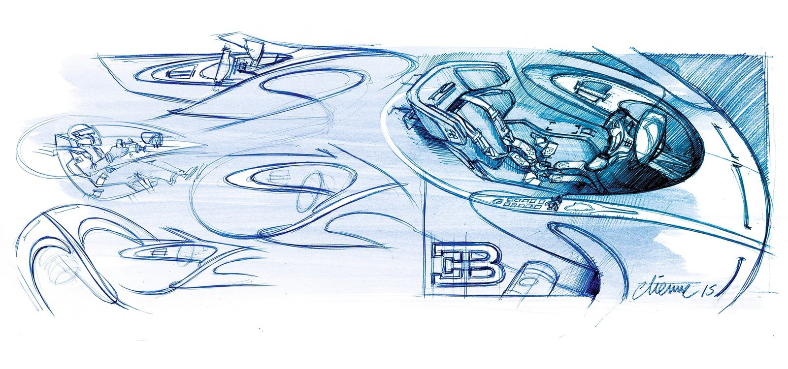 Automobile design，conceptual design，Bugatti，Hand drawn，design sketch，