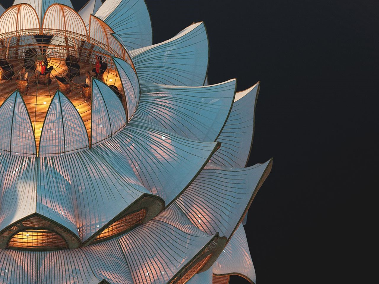 floating building，Nelumbo，restaurant，Lotus，Sustainable design，