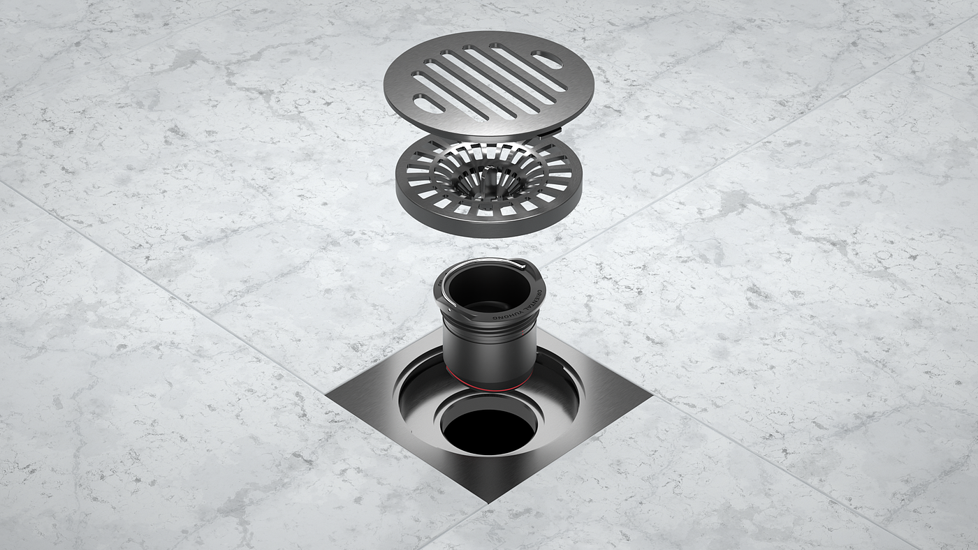 the floor drain，industrial design，Appearance design，product design，Product rendering，Advanced sense，renovation，