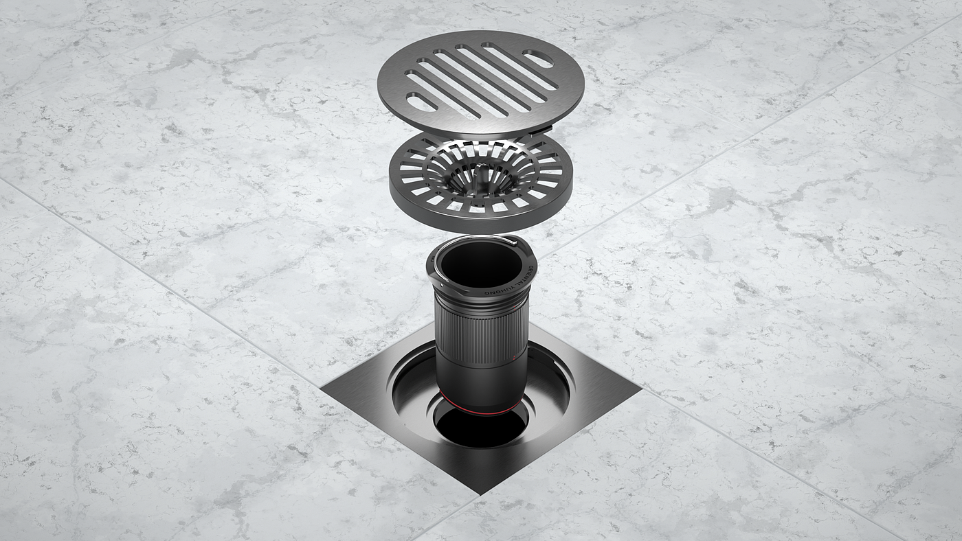 the floor drain，industrial design，Appearance design，product design，Product rendering，Advanced sense，renovation，