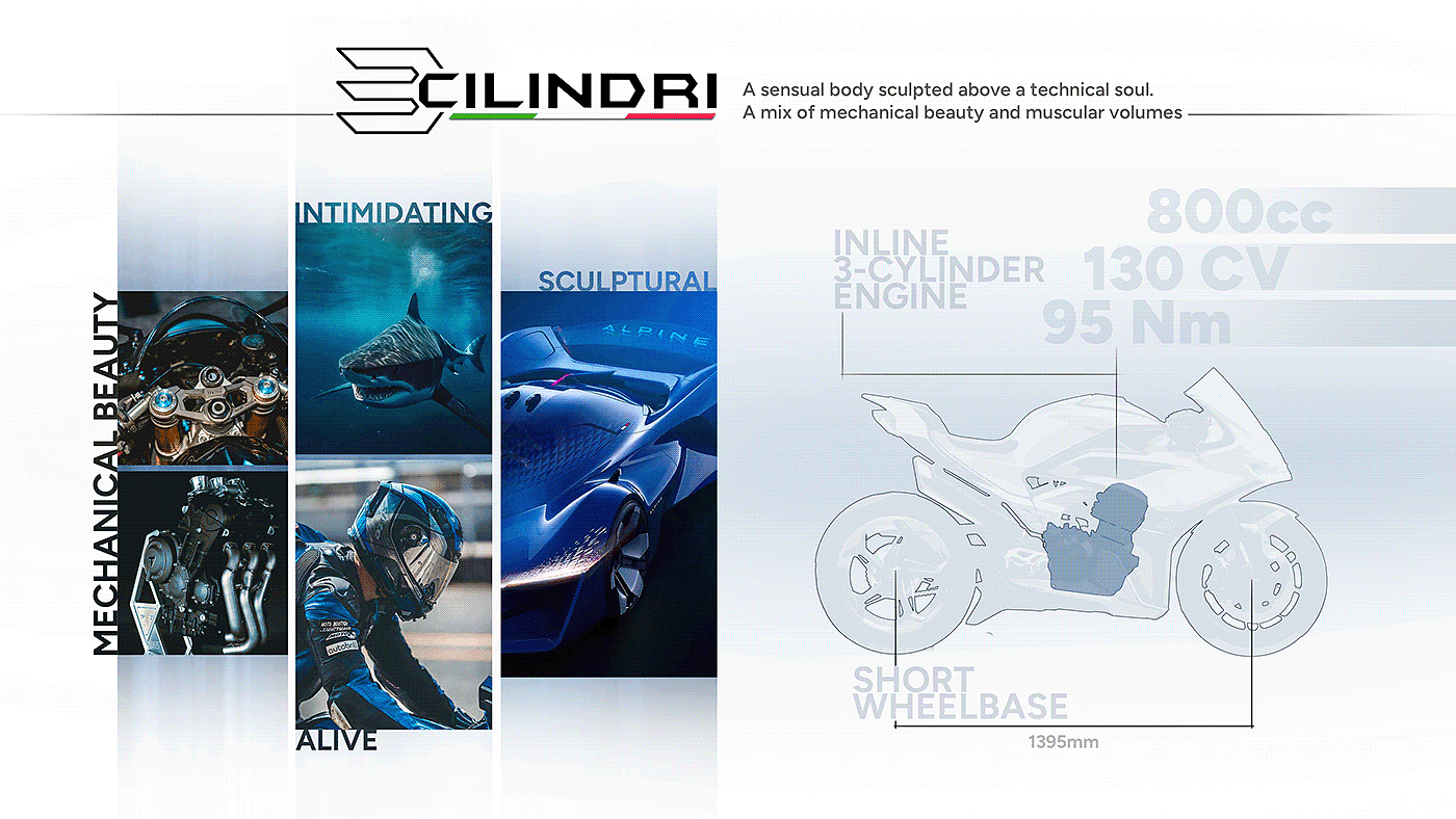 vehicle，motorcycle，3CILINDRI，industrial design，