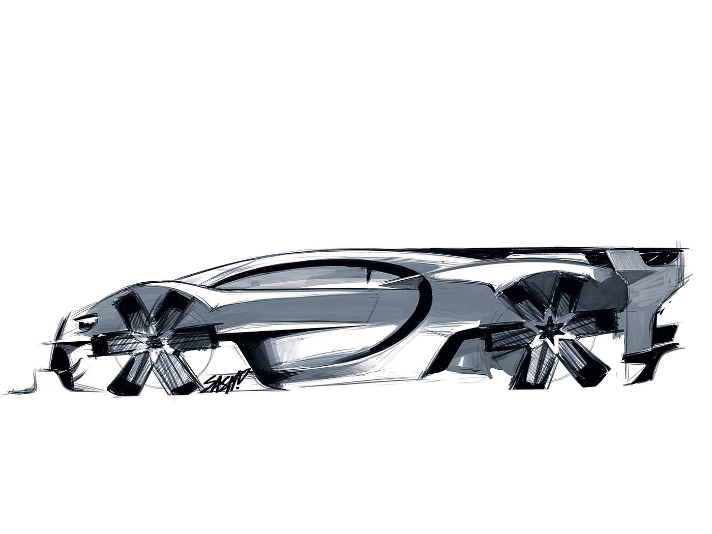 Automobile design，conceptual design，Bugatti，Hand drawn，design sketch，
