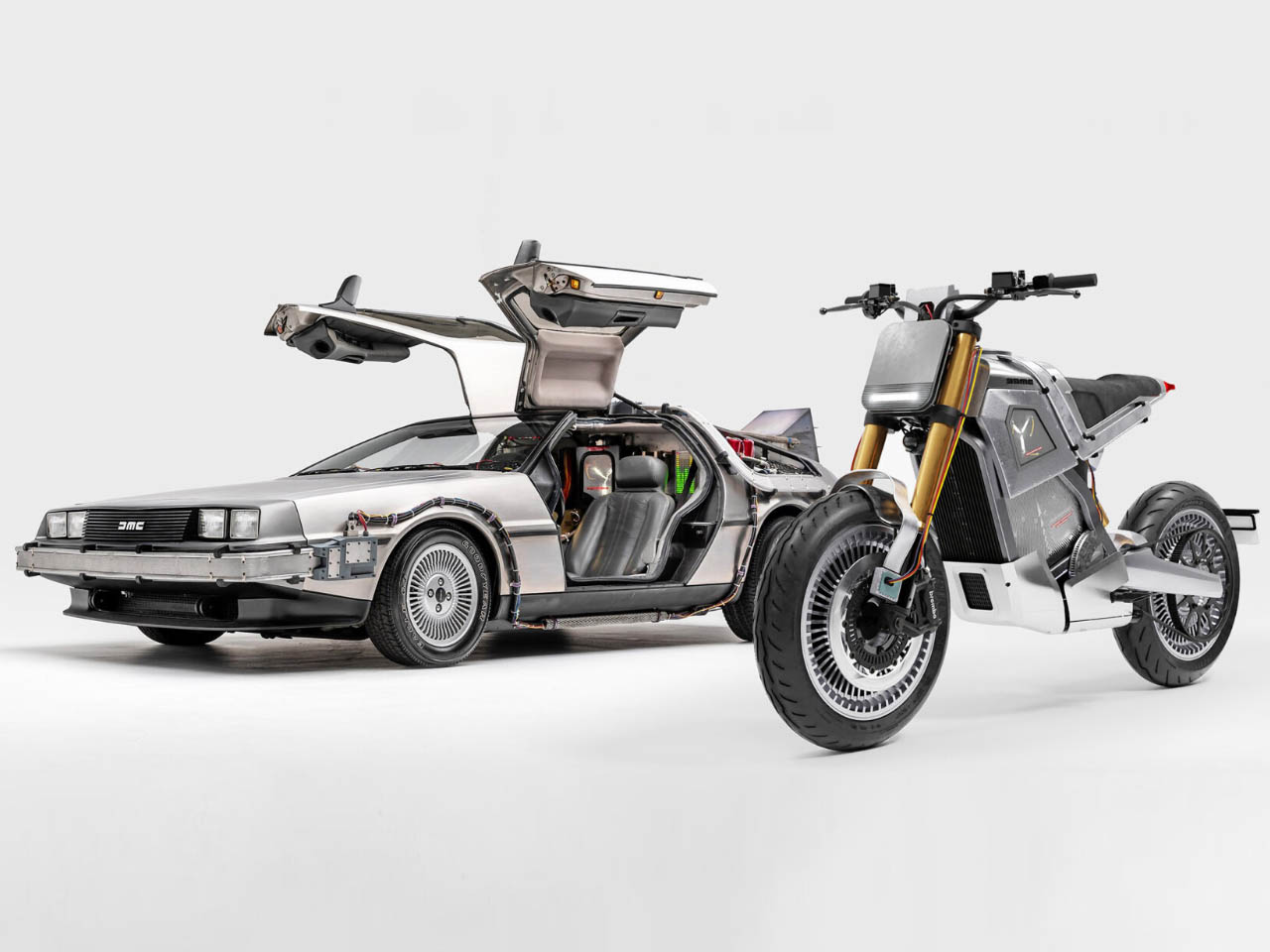 DeLorean，Electric motorcycle，derivative，Stainless steel body，DAB Motors，
