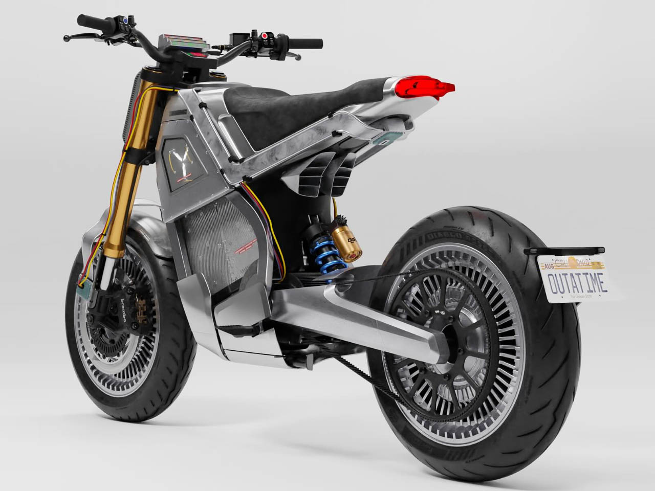 DeLorean，Electric motorcycle，derivative，Stainless steel body，DAB Motors，