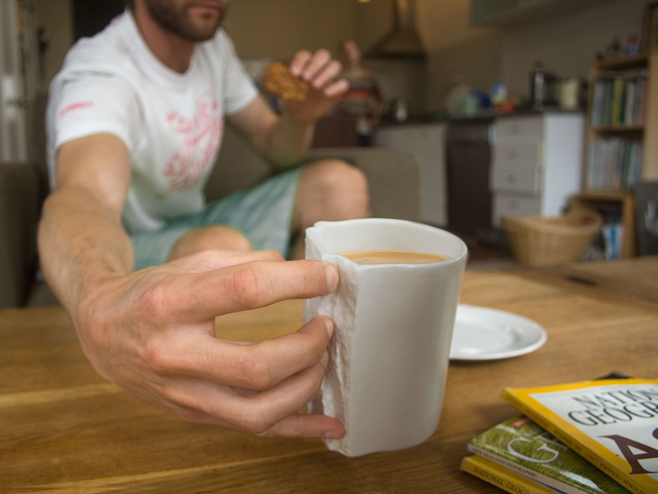 Bone China，coffee cup，sessile design，Rock Climbing，Pinch Hold Mug，