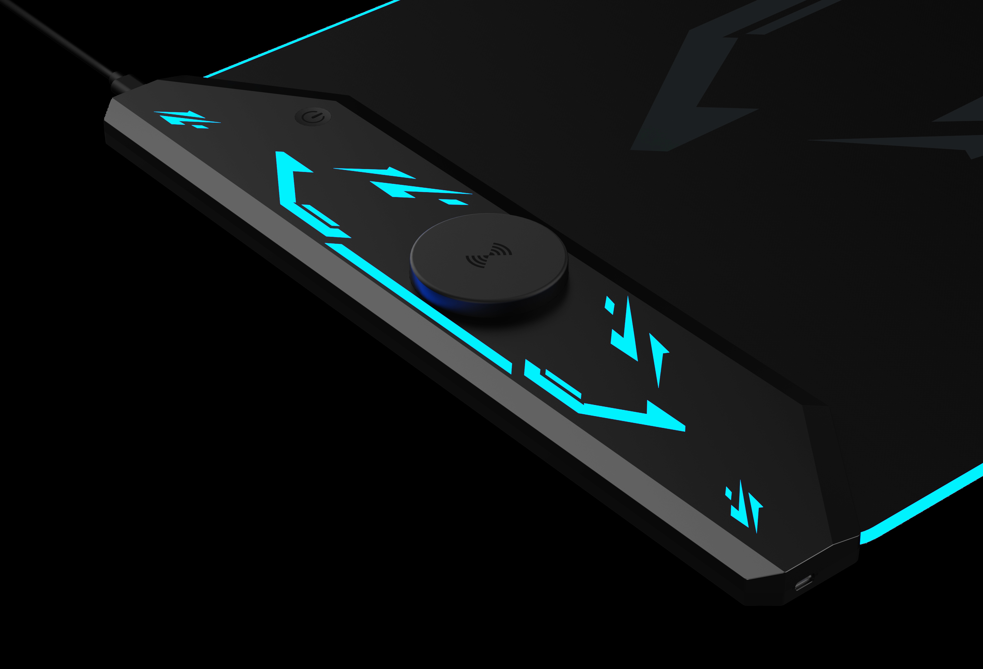 LED luminous gaming mouse pad with wireless charger，