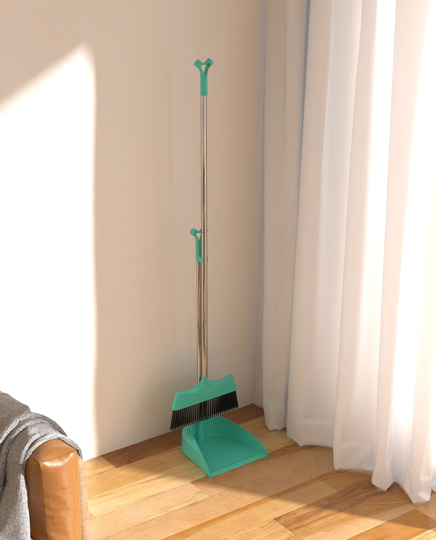 an industrial design，Original design，Innovative design，Broom，Dustpan，Vertical and inclined，