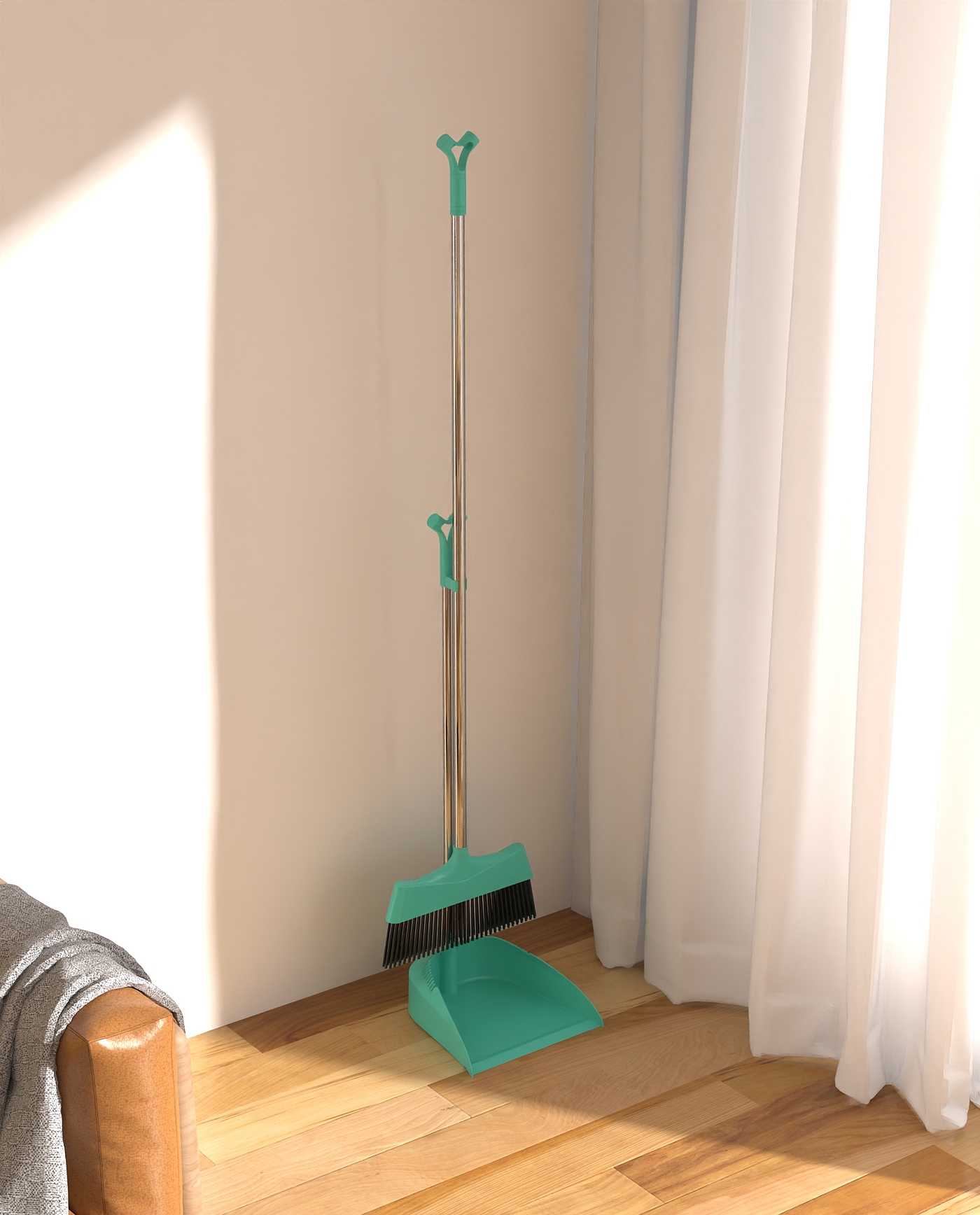 an industrial design，Original design，Innovative design，Broom，Dustpan，Vertical and inclined，