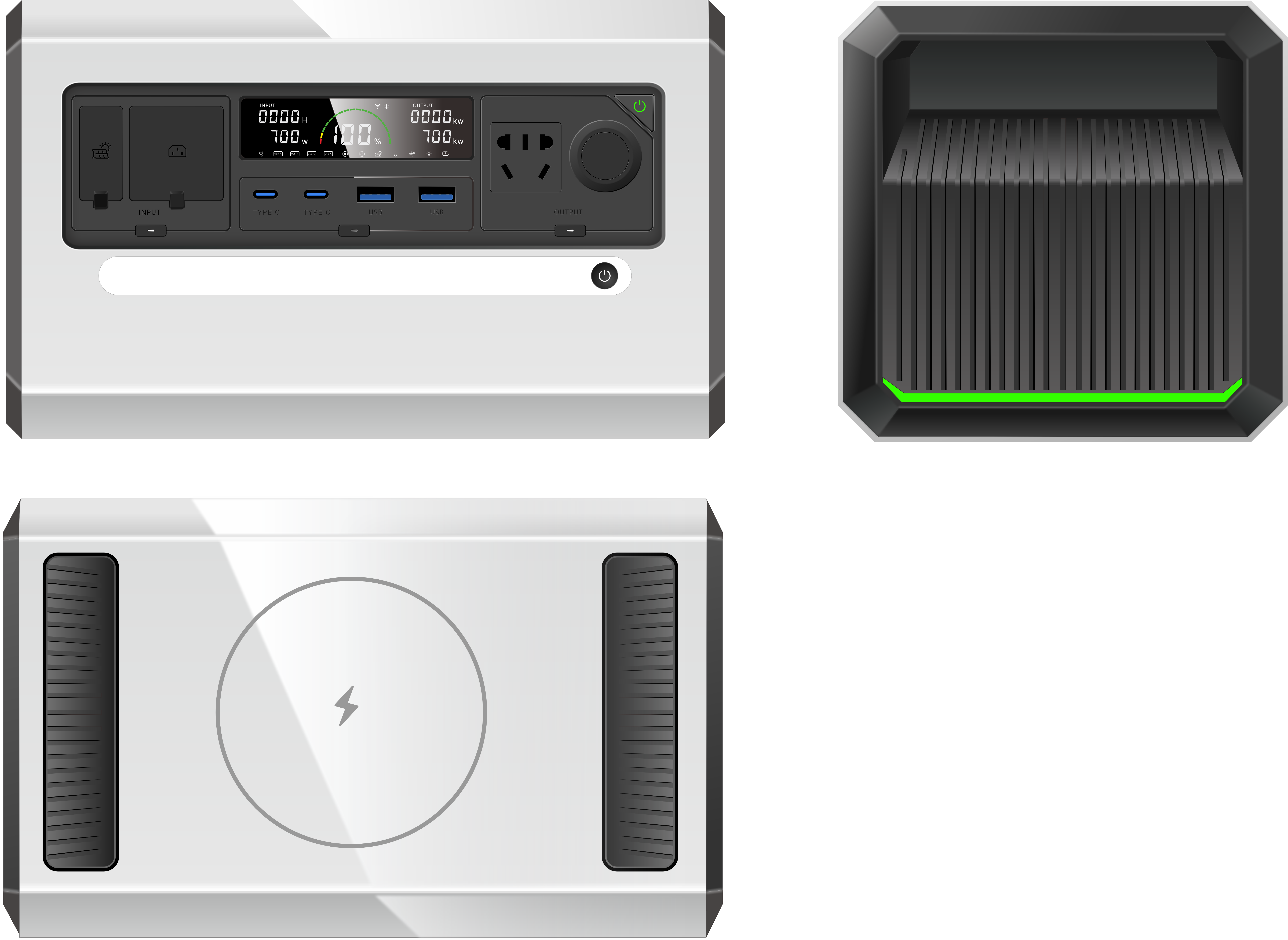 Industrial design, outdoor power supply, battery, outdoor, simple color matching，