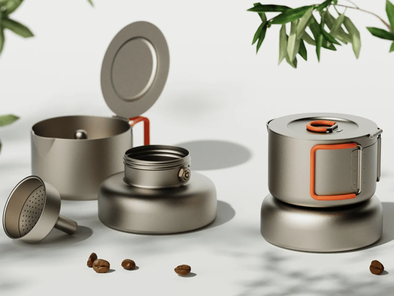 Moka-mp，Coffee pot，Camping Tools，conceptual design，