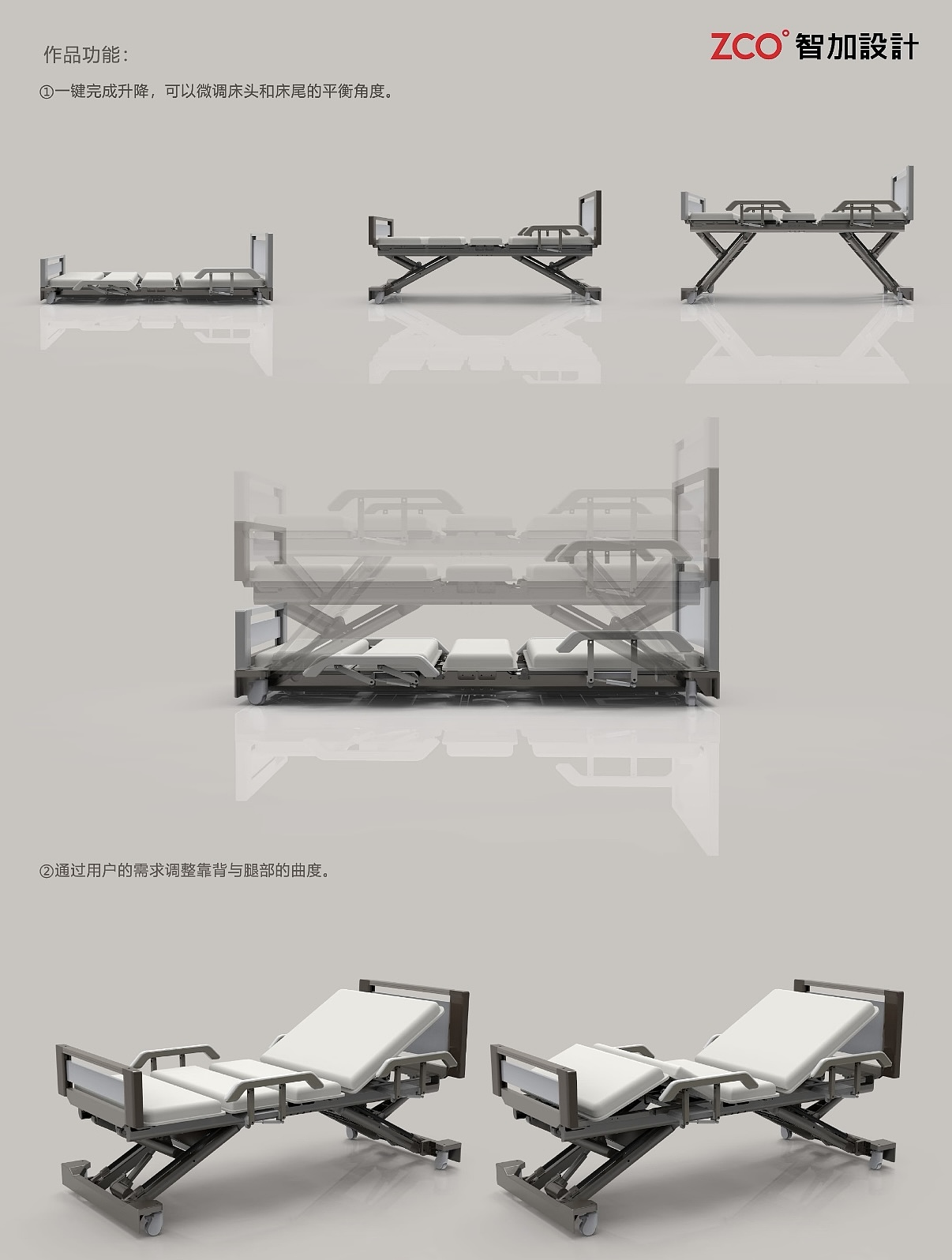 industrial design，product design，Appearance design，Structural design，medical apparatus and instruments，Medical bed，