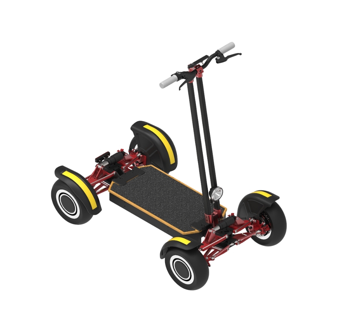 Scooter, four-wheel skateboard, off-road skateboard，