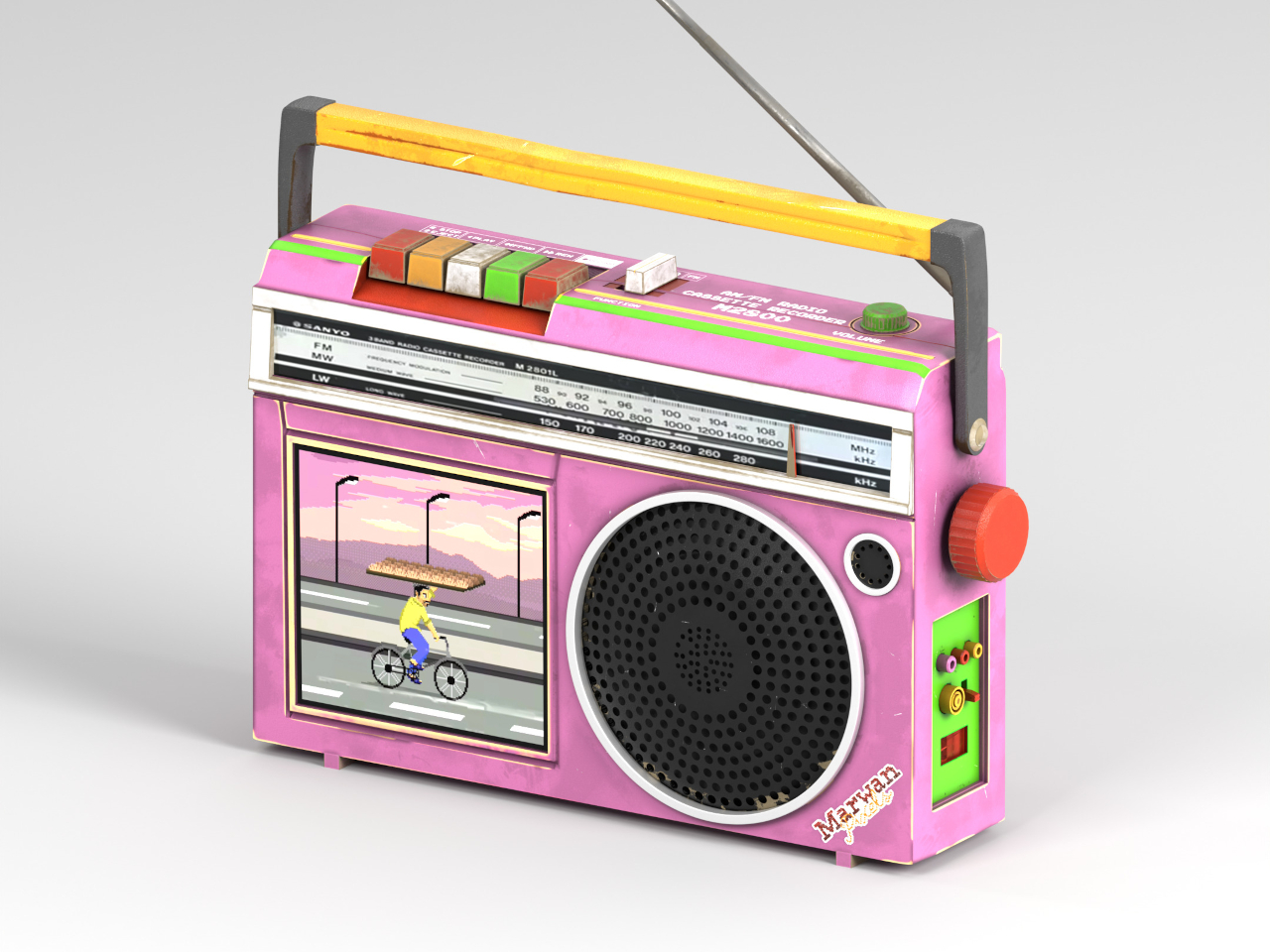 80's style.，Retro，music player ，Creative concept，