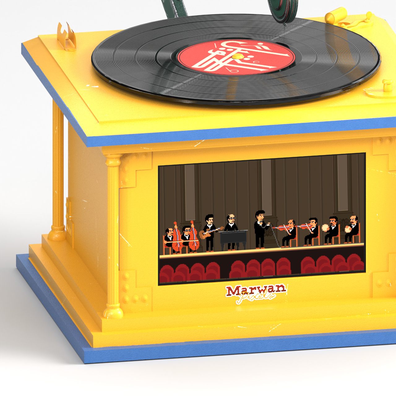 80's style.，Retro，music player ，Creative concept，