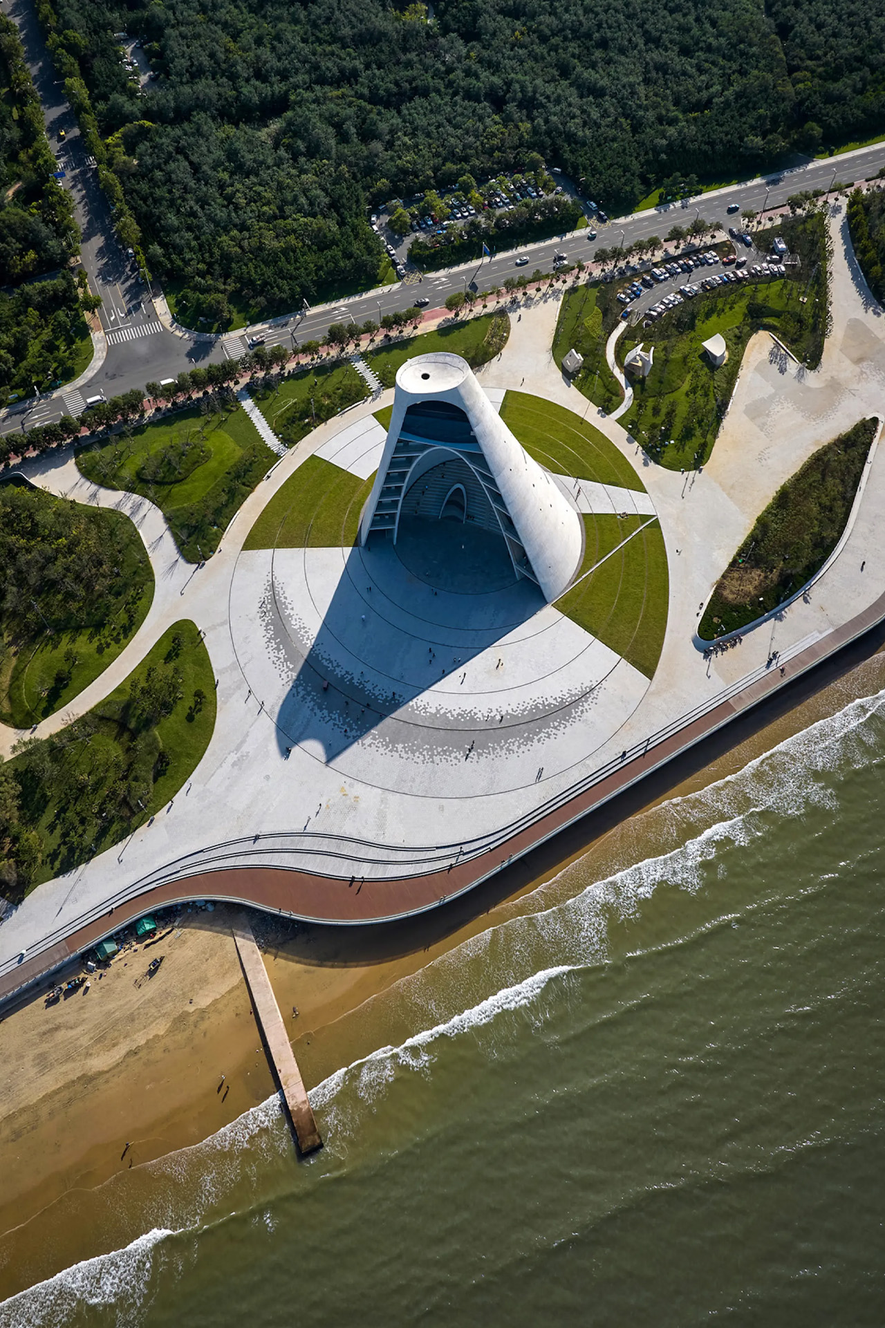 sundial，observation tower，Viewing tower，Yantai，