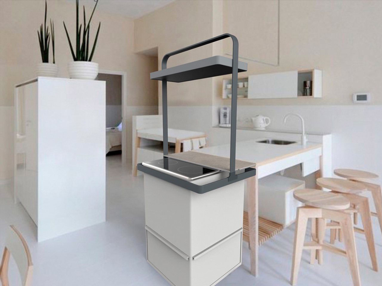 Peninsula，Shared kitchen，Multiplayer Cooking，cooking bench，