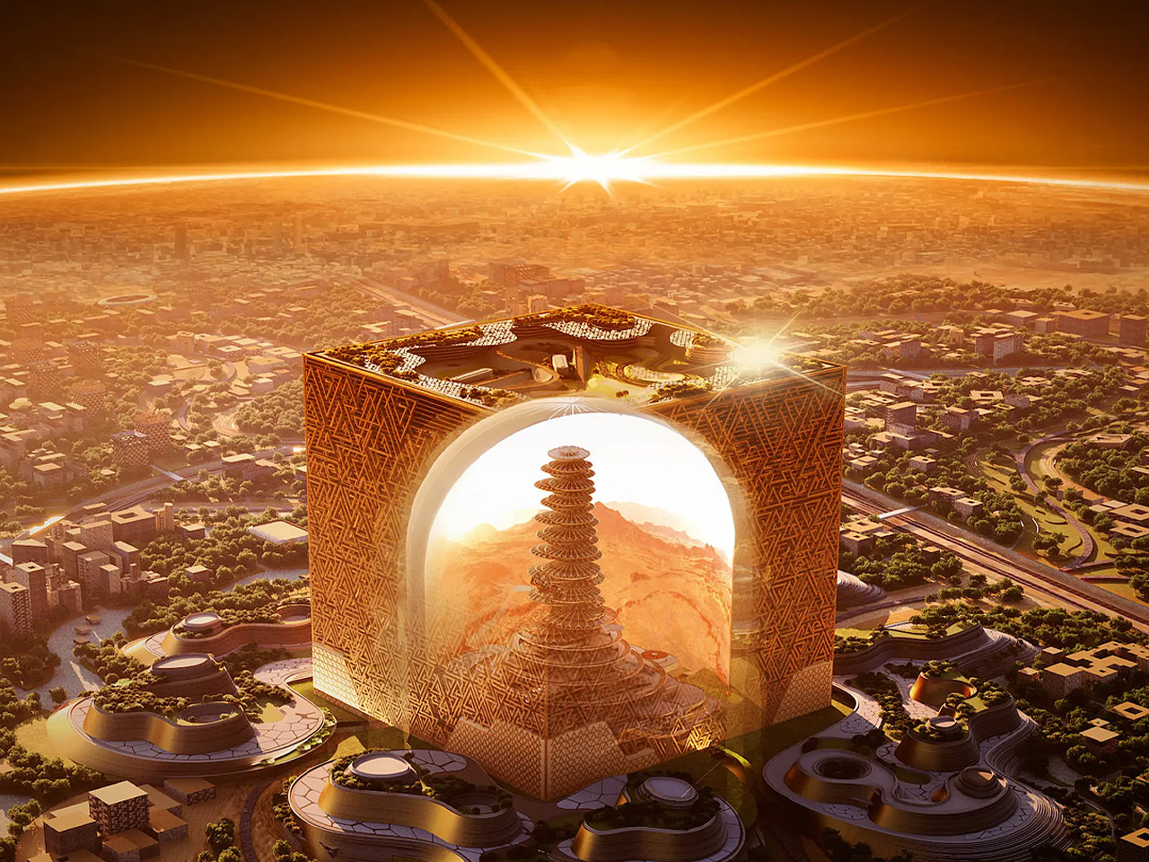 Mukaab，skyscraper，Islamic architecture，Saudi Arabia，