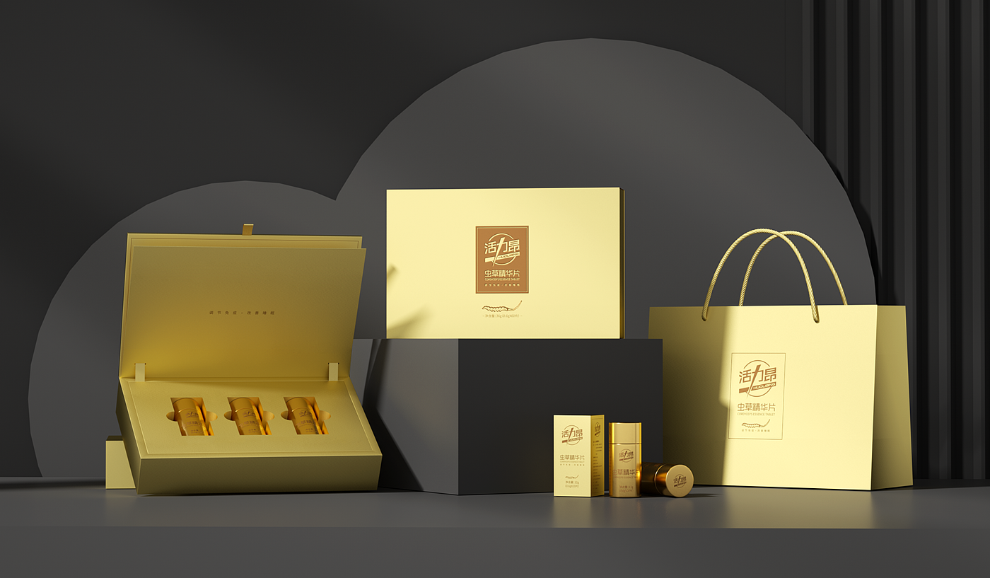 Packaging Design of Cordyceps Essence Tablets，