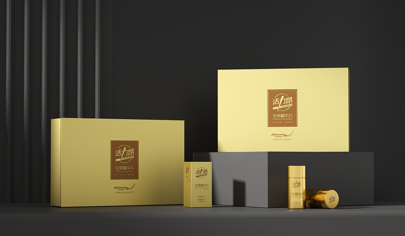 Packaging Design of Cordyceps Essence Tablets，