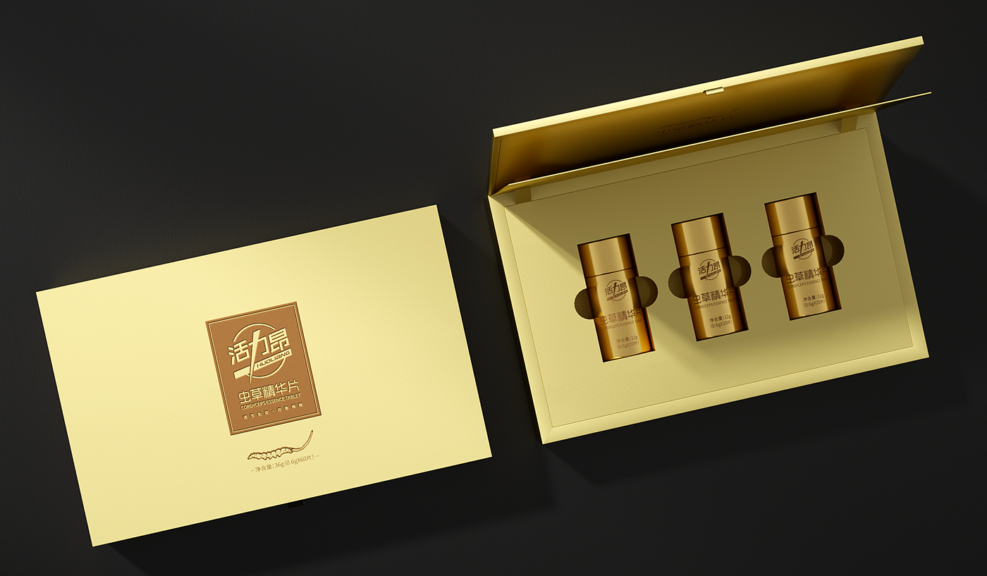 Packaging Design of Cordyceps Essence Tablets，