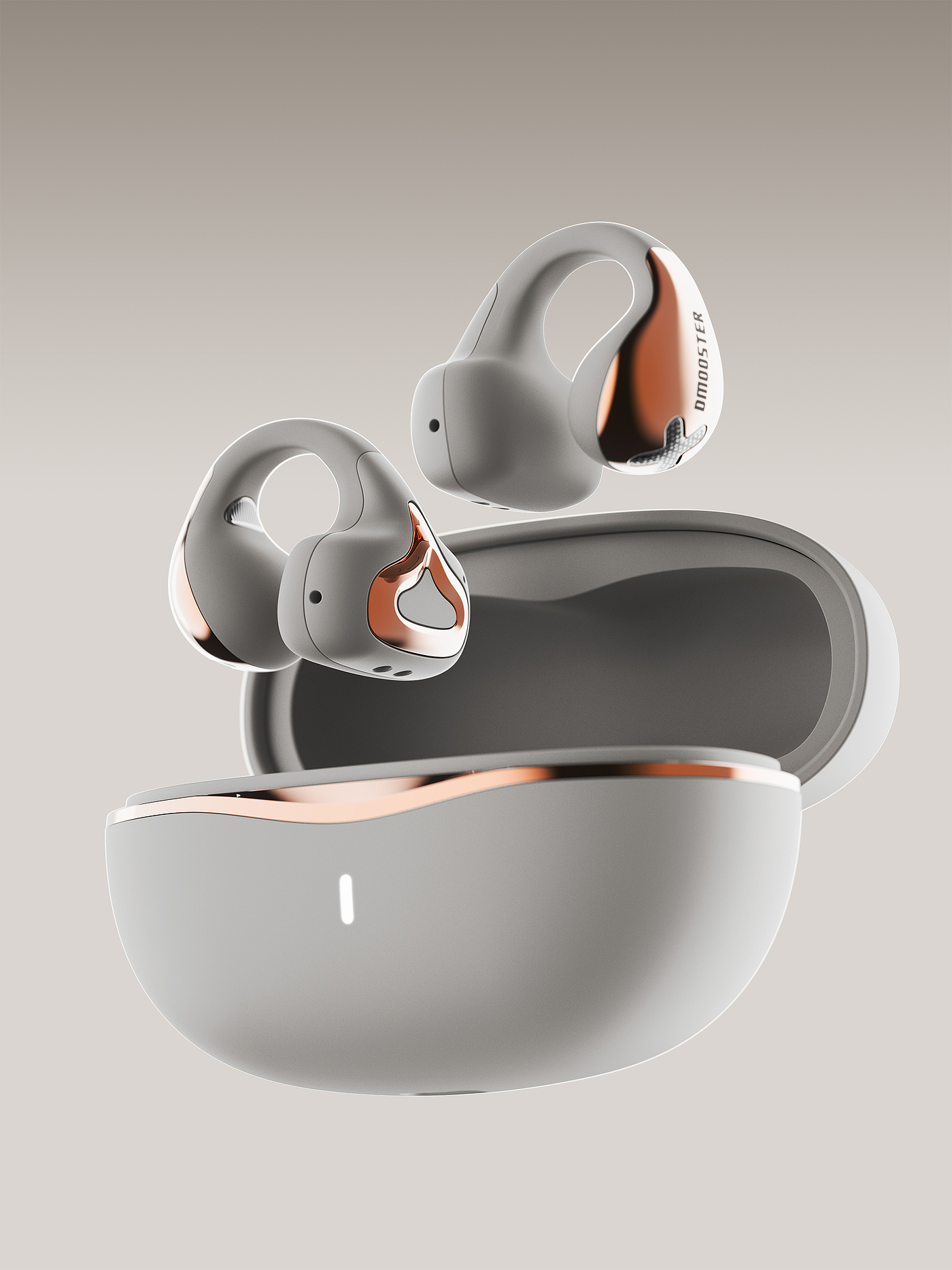 dmooster，Big Monster，Bluetooth headset，Clip-Ear Headphones，industrial design，Render，headset，brand，