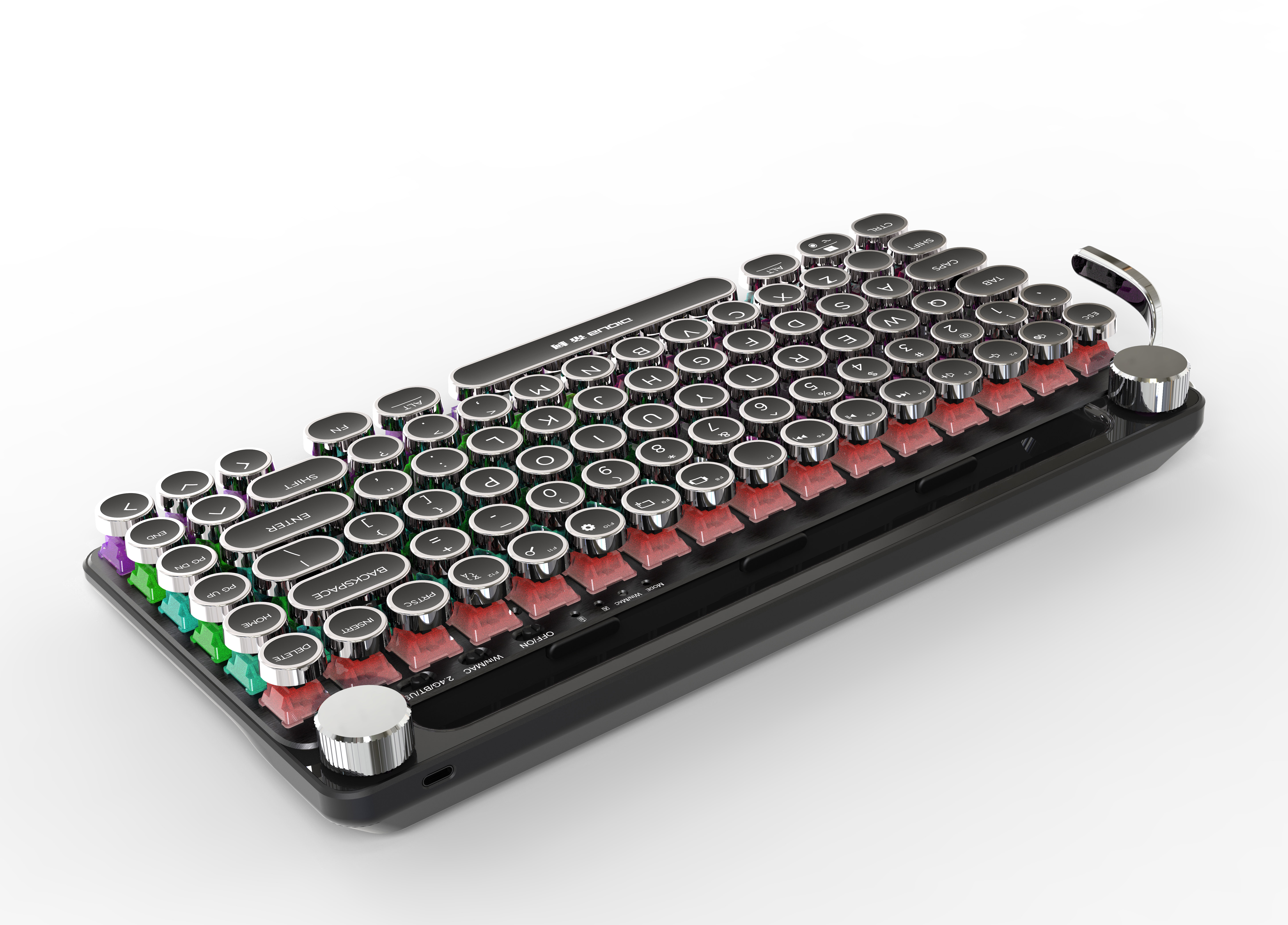 Typewriter keyboard with stand，portable typewriter keyboard，Punk typewriter keyboard，