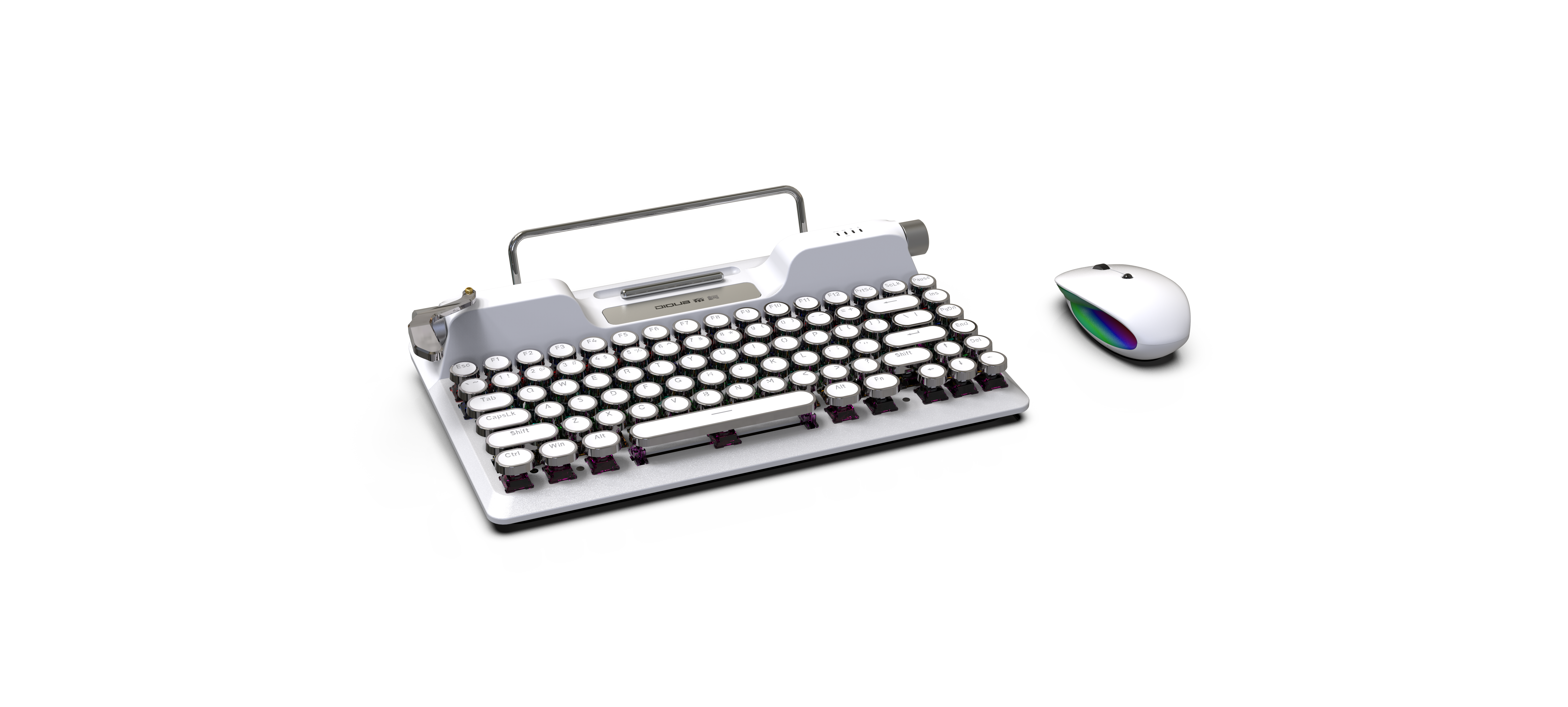 Typewriter keyboard with stand，portable typewriter keyboard，Punk typewriter keyboard，
